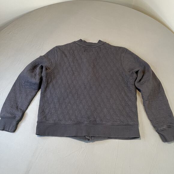 Pact Quilted Bomber Jacket Full Zip Womens Medium Gray Organic Cotton - Picture 3 of 7